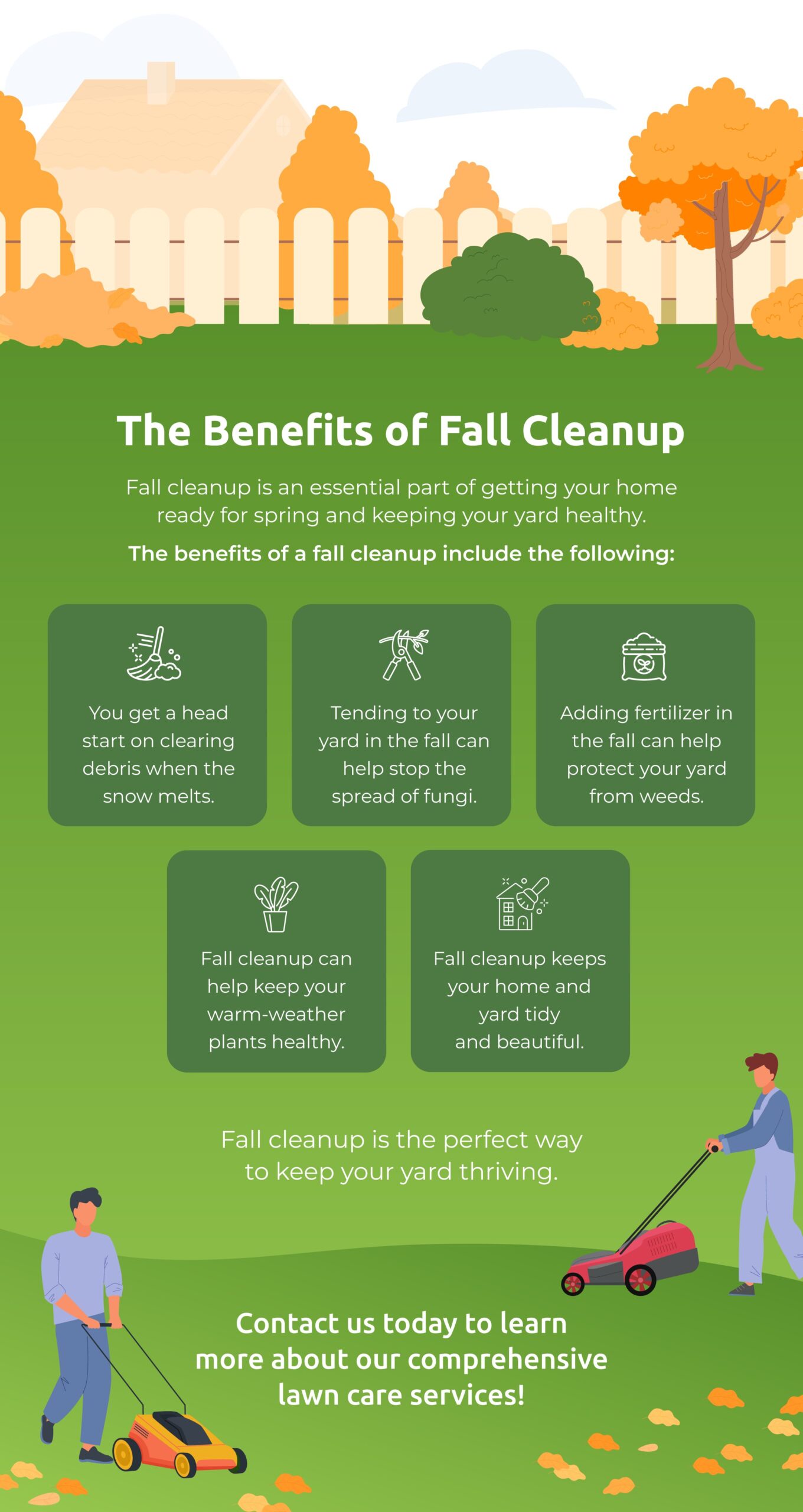 Details about why Fall Cleanup is beneficial for lawn care